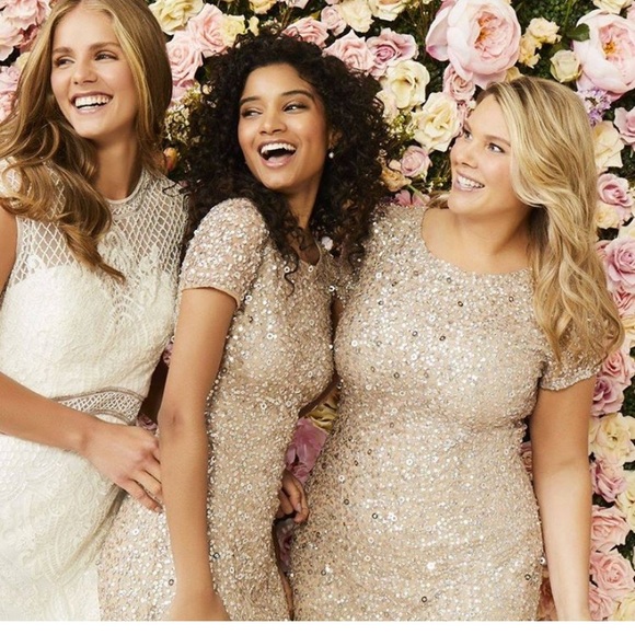 Adrianna Papell champ Gold sequin scoop neck dress - Picture 3 of 16